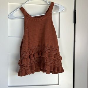 Burnt orange crochet tank top. In perfect condition.